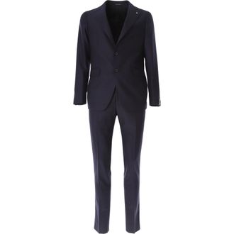 Tagliatore Single Breasted Suits, male, Blue, Size: L Single Breasted Suit