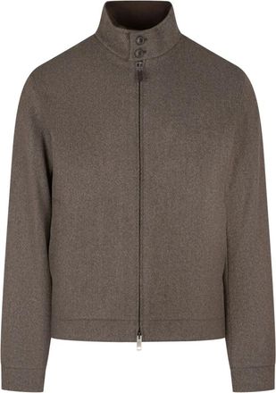 Ermenegildo Zegna Blouson in Lana e Cashmere - - Jackets - Uomo - Marrone - 2XL