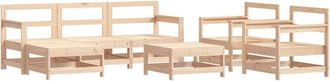 vidaXL 7 Piece Garden Lounge Set Solid Wood Pine vidaXL