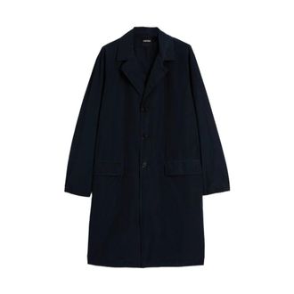 Aspesi Single-Breasted Jas - Heren - Mantel - Blauw - M - Leer - Jassen