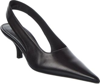 Toteme Decollete Leather Slingback Pump