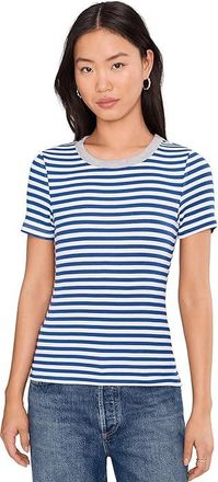 Michael Stars Jenny Ringer T-Shirts Womens Clothing Blue Ribbon/White/Hag : XL (US 10-12), Rayon/Spandex