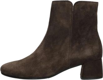 Gabor Bruine Su&egrave;de Enkellaarsjes Stijlvol Comfort - Dames - Laarzen met Hak - Bruin - 42 EU - Su&egrave;de - Schoenen