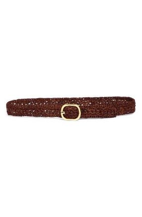 Veronica Beard Raffia Loop Belt in Brown at Nordstrom, Size X-Small