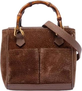 Gucci Pre-owned Handbags, female, Brown, Size: ONE SIZE Pre-owned Vintage Satchel