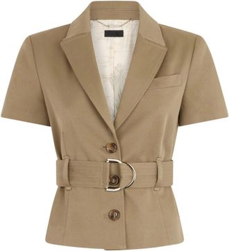 Liu Jo Groene jas voor vrouwen - Dames - Blazers - Beige - XL - Katoen - Jassen