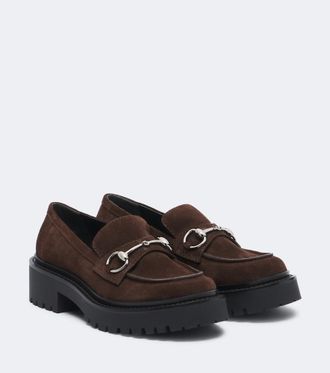 Gucci Mocasines con plataforma Rhody de ante con Horsebit
