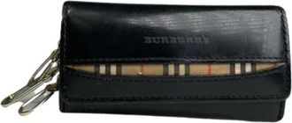 Burberry Pre-owned Accessories, female, Black, Size: ONE SIZE Pre-owned Leather Key-holder