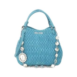 Miu Miu Pre-owned Handbags, female, Blue, Size: ONE SIZE Pre-owned Nappa Cristal bag