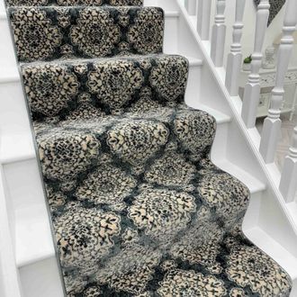 Runrug Stair Runner Carpet - Soft & Comfortable, 0.43 Inch - Melody in Blue | Size: 66 cm x 600 cm