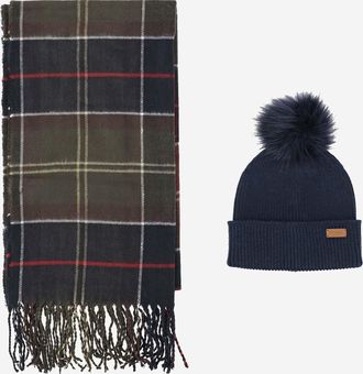 Barbour sjaal en muts set