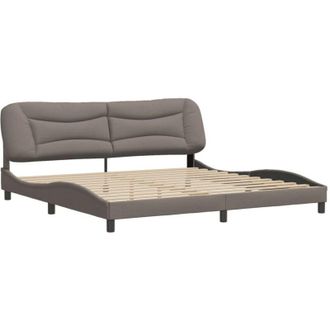 vidaXL Cama Sin Colch&oacute;n Tela Gris Taupe 200x200 Cm Vidaxl