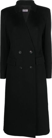 Alberto Biani double-breasted virgin-wool coat - women - Virgin Wool/Viscose - 42 - Black
