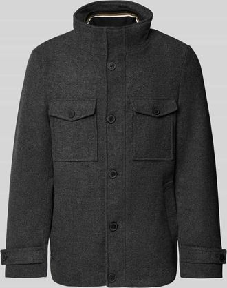 Christian Berg Jacke mit Stehkragen in Anthrazit Melange, Größe 3XL