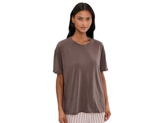 Free People Nina T-Shirts Womens Clothing Mochaccino : LG (Womens 12-14), Cotton