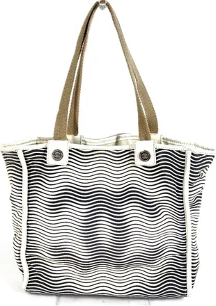 Chanel Ivory Cotton Shoulder Bag Tote Bag (Pre-Owned)