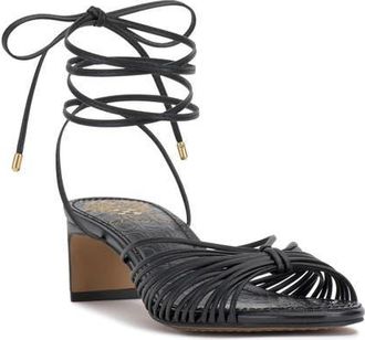 Vince Camuto Lory Ankle Wrap Sandal in Black at Nordstrom, Size 8.5