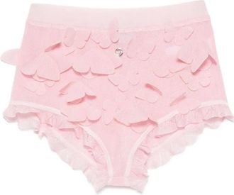 Coperni Shorts con ruches e farfalle applicate - Rosa
