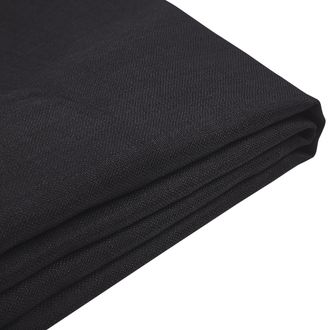 Beliani Funda Reemplazable En Tela Negra Para Cama 180 X 200 Cm Desmontable Lavable Fitou