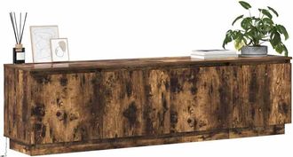 Berkfield Home TV Cabinet with LED Smoky Oak 180x38x49 cm Engineered Wood in Brown | Size: 180 x 38 x 49 cm