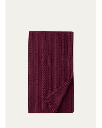 TSE Cashmere Cable-Knit Throw Blanket