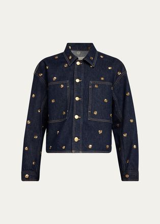 Ulla Johnson The Bobbie Embellished Denim Jacket