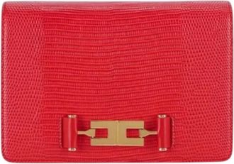 Elisabetta Franchi Crossbody Bag - Dames - Schoudertassen - Rood - ONE Size - Leer - Tassen