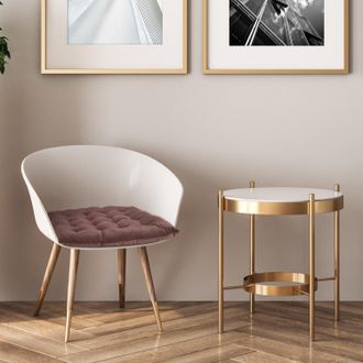 TJ Hughes Velvet Holland Luxury Seat Pad in Heather - TJ Hughes