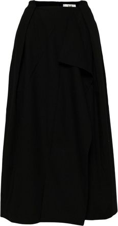 B+ab draped midi skirt - women - Polyester/Lyocell/Spandex/Elastane - S - Black