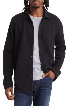 Threads 4 Thought Mika Fleece Button-Down Shirt in Black at Nordstrom, Size Xx-Large