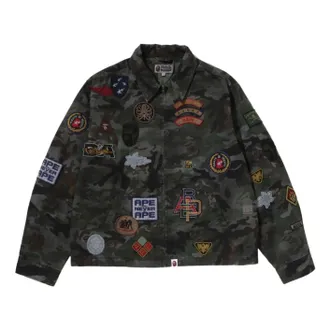 A Bathing Ape Hybrid Camo Multi Badge Jacket Green 0ZXLJM313401RGRD