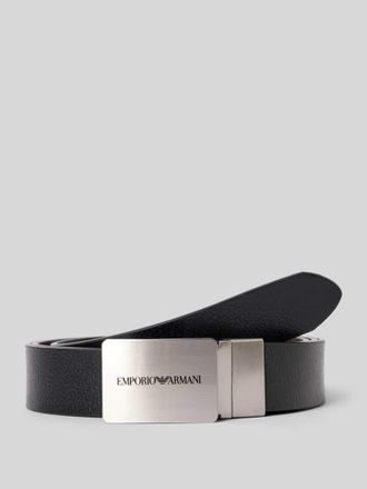 Emporio Armani G&uuml;rtel aus echtem Rindsleder mit Logo-Detail in Black, Gr&ouml;&szlig;e 1