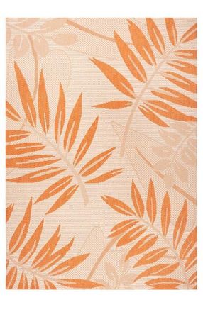 Jonathan Y Designs Havana Tropical Palm Leaf Indoor/Outdoor Area Rug in Cream/orange at Nordstrom, Size 2Ft 0In X 8Ft 0In