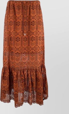 Paul Smith skirt embroidered design ruffled hem sheer detailing