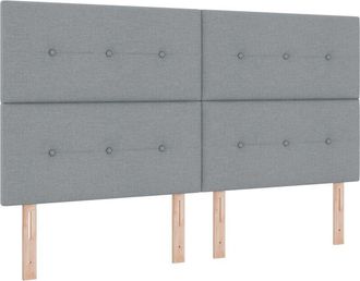 vidaXL Vidaxl Cabecero De Cama Con Botones Capiton&eacute; Tela Gris Claro 180 Cm