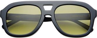 Freyrs Eyewear Voyager Oversized Aviator Sunglasses in Black at Nordstrom