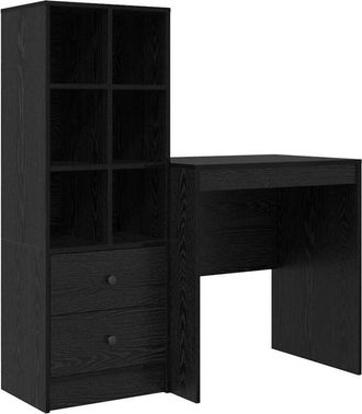 vidaXL Vidaxl - Escritorio con almacenamiento 2 pcs Roble negro 70 x 50 x 76 cm