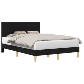 vidaXL Struttura Del Letto Con Testiera Nero 120 X 200 Cm Tessuto Vidaxl