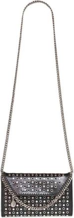 Stella McCartney Falabella portemonnee met ketting in alternatieve mat, met studs en oogjes