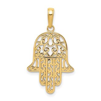Diamond2Deal 10k Yellow Gold Chamseh Pendant