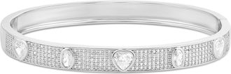SHYMI Fancy Shape Bangle with Pav&eacute; Stones -.925 Sterling Silver, 14K Gold-Plated, Rhodium Plated, Cubic Zirconia, Day to Night
