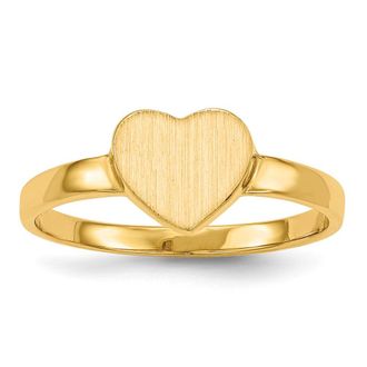 Diamond2Deal 14k Yellow Gold Open Back Heart Signet Ring
