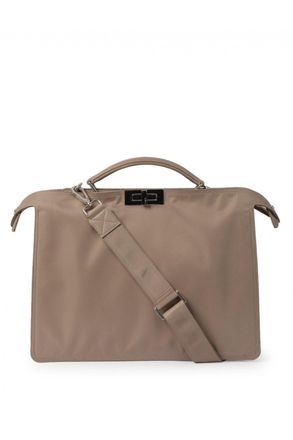 Fendi LEATHER PEEKABOO BAG colour: BROWN