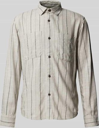 Tom Tailor Denim Relaxed Fit Freizeithemd aus Viskose-Mix mit Leinen in Beige, Gr&ouml;&szlig;e XXL