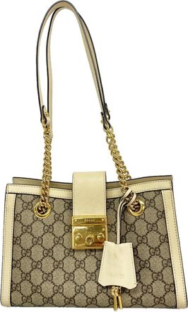 Gucci Brown White Pvc Tote Bag (Pre-Owned)