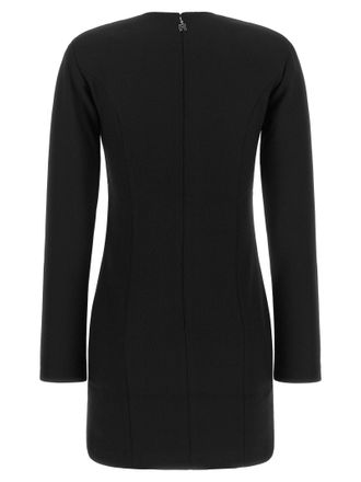 Rotate 3D Floral Cr&ecirc;pe Dress - Black