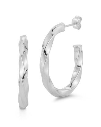 Chloe and Madison Chloe And Madison Silver Bold Oval Twist Hoops