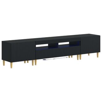 vidaXL Cabinet De Tv Led De 5 Piezas Arnhem Negro Madera De Ingenier&iacute;a Vidaxl