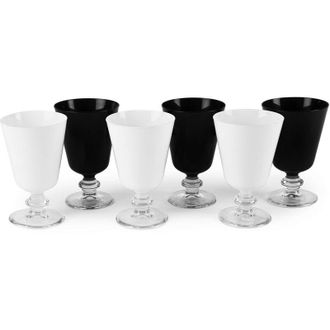 Excelsa Excelsa 63024 Set 6 Calici, Bianco e Nero