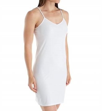Elita Silk Magic Microfiber Full Slip Dress In Porcelain